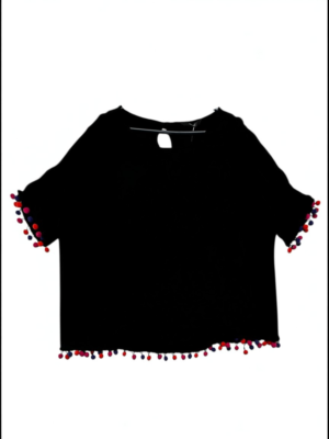 GEORGE Koszulka Damska Czarna Pompony 5XL