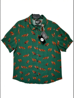 HELL BUNNY Koszula Damska Zielona Lisy XL