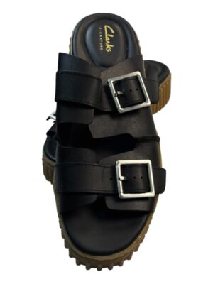 CLARKS Klapki Damskie Czarne 41 Skóra naturalna