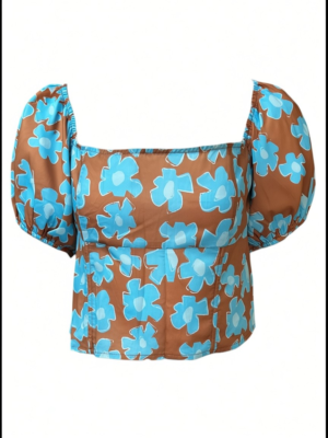 PRETTYLITTLETHING Top Damski Niebiesko Brązowy XXL