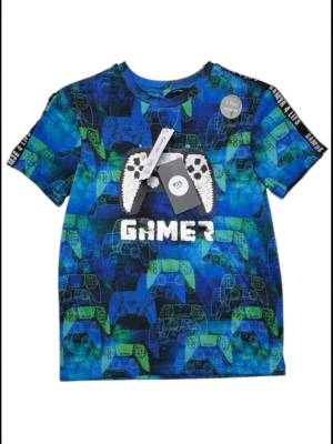 GEORGE Koszulka Dziecięca Niebieska Gamer 140