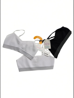 PRIMARK 3-Pack Biustonosz Dziecięcy Biały/Czarny 140