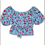 BOOHOO Top Damski Niebieski Kwiatowy XXS - zdjęcie 2