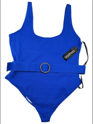 BOOHOO Strój kąpielowy Damski Niebieski 4XL