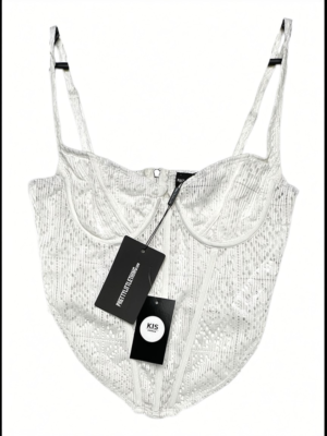 PRETTYLITTLETHING Top Damski Biały S