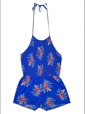 PRIMARK Kombinezon Damski Niebieski M Kwiatowy