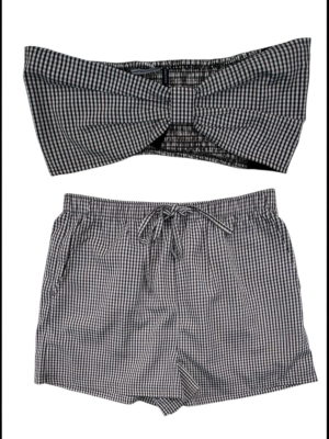 ASOS Komplet Damski Brązowy Kratka XXL