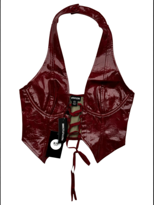 PRETTYLITTLETHING Top Damski Bordowy S