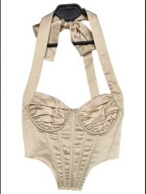 PRETTYLITTLETHING Top Damski Beżowy S