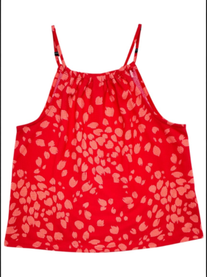 PAPAYA Top Damski Czerwono Pomarańczowy M