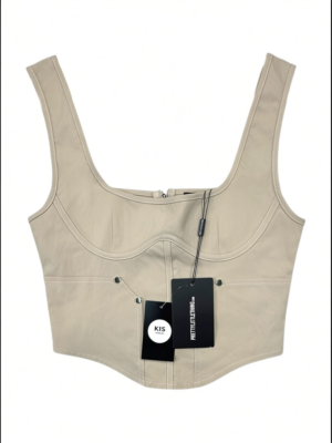 PRETTYLITTLETHING Top Damski Beżowy S