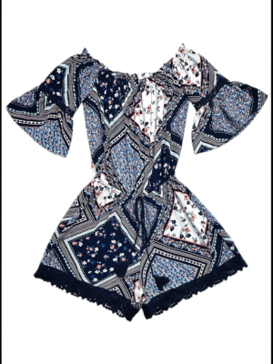 AX PARIS Kombinezon Damski Niebieski S