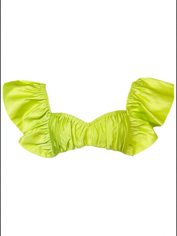 PRETTYLITTLETHING Top Damski Limonkowy S