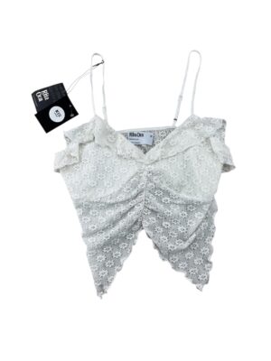 PRIMARK Top Damski Biały Koronkowy M