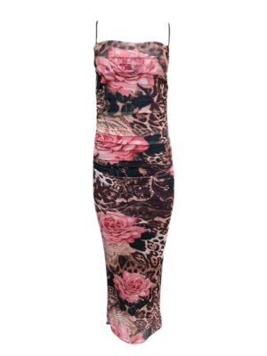 PRETTYLITTLETHING Sukienka Damska Różowa Kwiatowa S
