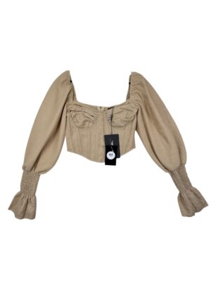 PRETTYLITTLETHING Top Damski Beżowy S