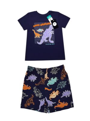 MATALAN Komplet Piżama Dziecięca Granatowa Dinozaury 116
