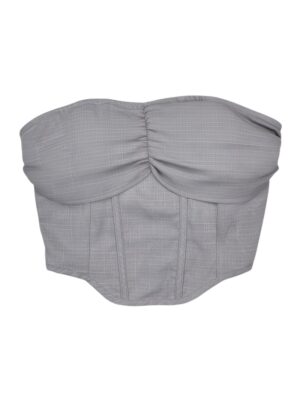 PRETTYLITTLETHING Top Damski Szary S