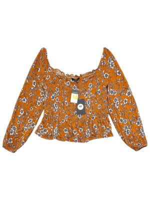 PRIMARK Bluzka Damska Musztardowa Kwiaty XL