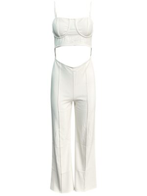 PRETTYLITTLETHING Kombinezon Damski Kremowy S