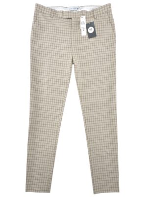 TOPMAN Spodnie Męskie Beżowe Kratka XL (W38 L32)