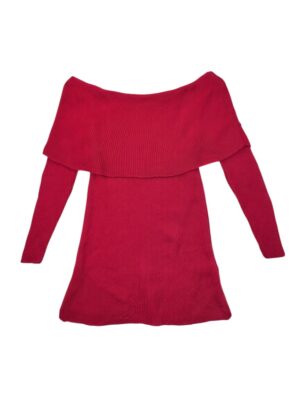 CURVEWOW Sweter Damski Czerwony XXL