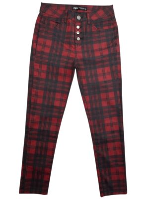 ZARA Spodnie Damskie Czarne Czerwone S