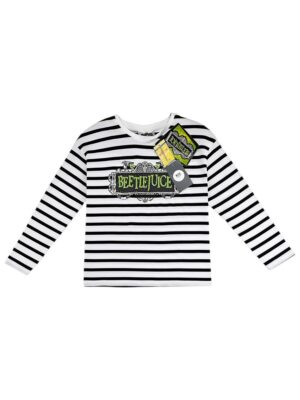 MATALAN BEETLE JUICE Bluzka Dziecięca Biała Paski 140
