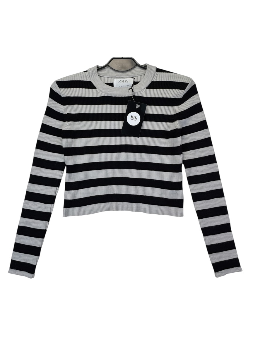 ZARA Sweter Dziecięcy Szary Paski 164