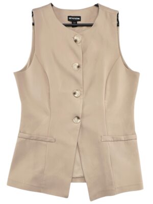 PRETTYLITTLETHING Kamizelka Damska Beżowa M