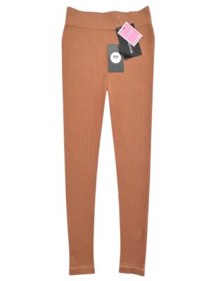 PRETTYLITTLETHING Legginsy Damskie Brązowe S